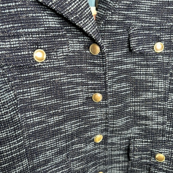 Jaclyn Smith‎ Blazer, Knit Jacket, Blue with Shimmer, NWT in Size L - Picture 7 of 15